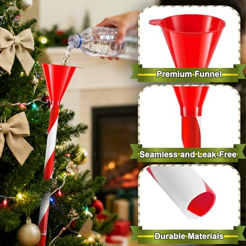 39.3-Inch Christmas Tree Watering Funnel System, Red & White Striped