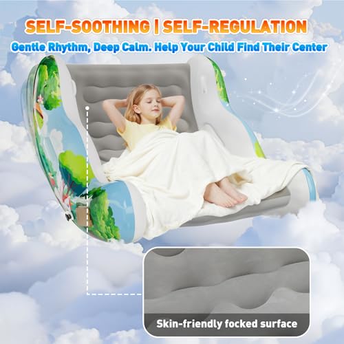 Inflatable Sensory Rocking Chair for Kids with Rechargeable Air Pump