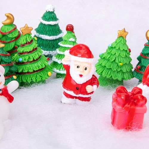 37-Piece Miniature Resin Christmas Figurines for DIY Holiday Decor