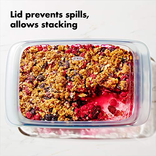 3 Qt Glass Baking Dish with Lid - 9x13 Oven Safe Borosilicate Pan
