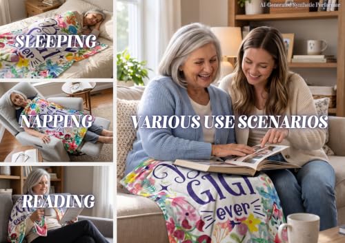 InnoBeta Gigi Gifts Flannel Throw Blanket 50x65 Inches for Grandma - Best Gigi Ever