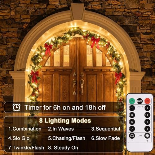 2-Pack Battery Operated Warm White LED Fairy Lights with Remote (33ft)