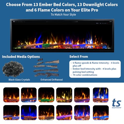 60-Inch Smart Electric Fireplace Wall-Mount Recessed Heater