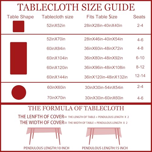Cusugbaso White Christmas Tablecloth 60x104 Inches Rectangular Holiday Decor