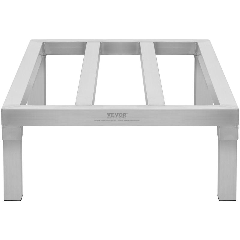 VEVOR Aluminum Dunnage Rack, 36” x 20” Commercial Food Floor Rack, 8” Off the Floor, 1800 lbs Capacity All-Welded Aluminum Storage, for Storage in Restaurants, Kitchens, Garages and Vehicles