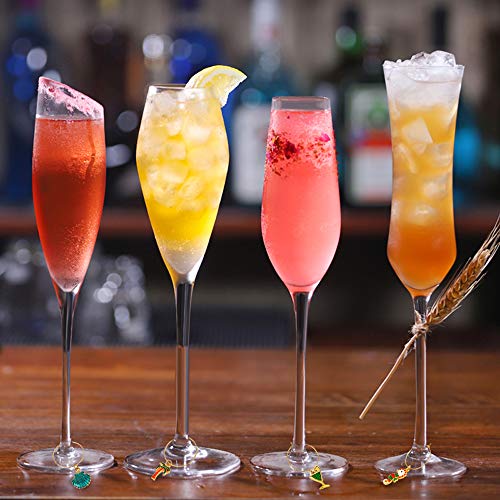 MOSNLEILA Wine Glass Charms - 18 Colorful Beach-Themed Christmas Favors - Unique Stemware Marker Set