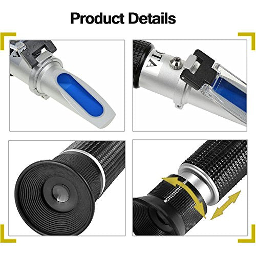 Dual Scale Brix Refractometer with ATC - Specific Gravity Hydrometer
