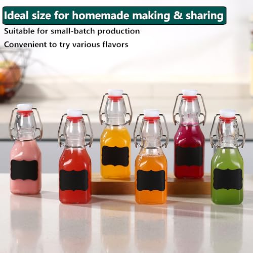 Swing Top Glass Bottles 4 oz with Airtight Flip Lids, 10 Pack