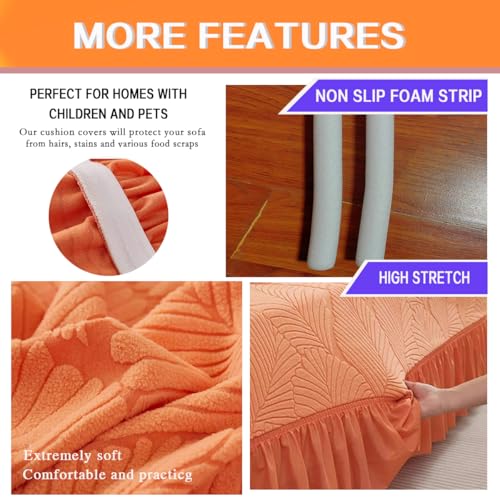 Double Seat Sofa Slipcover with Ruffle Skirt - Leaf Pattern