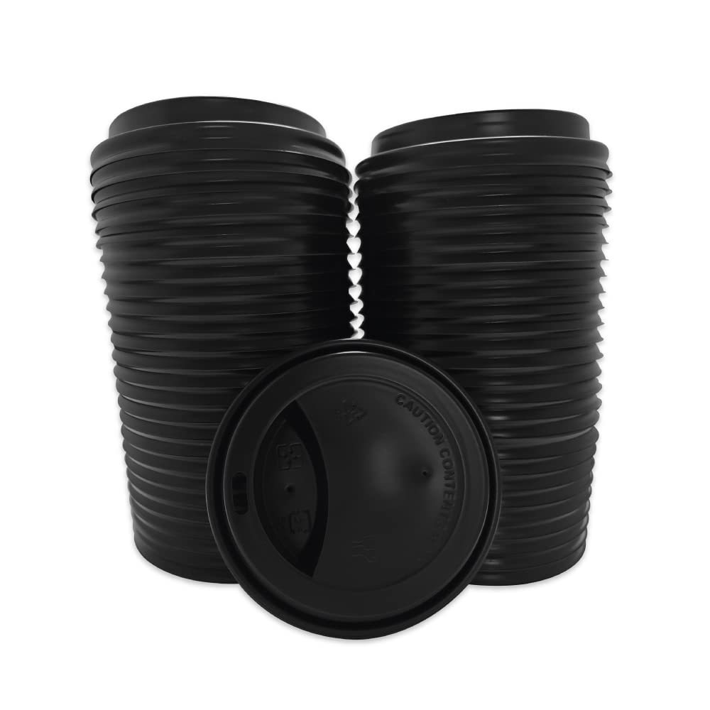 Siptown Hot Paper Cup Lids 200 Count Dome Lids Hot for Beverages, Coffee, Tea | Bulk Quantity for Restaurants & Coffee Shops | Easy Sipping Plastic Lids (12-20oz - White)