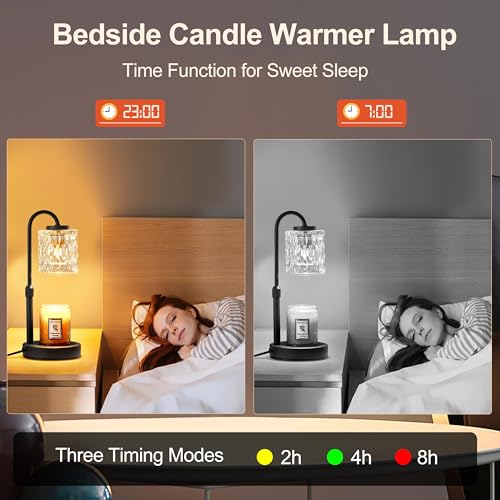 Height Adjustable Dimmable Candle Warmer Lamp with Timer for Jar Candles