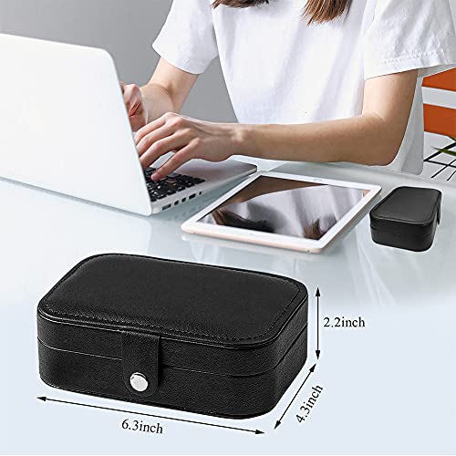Small Travel Jewelry Organizer Box, Portable PU Leather Case for Jewelry