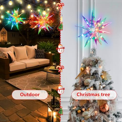 LED Christmas Tree Topper Star 10.5 inch USB Smart LED Light with App & Remote Control
