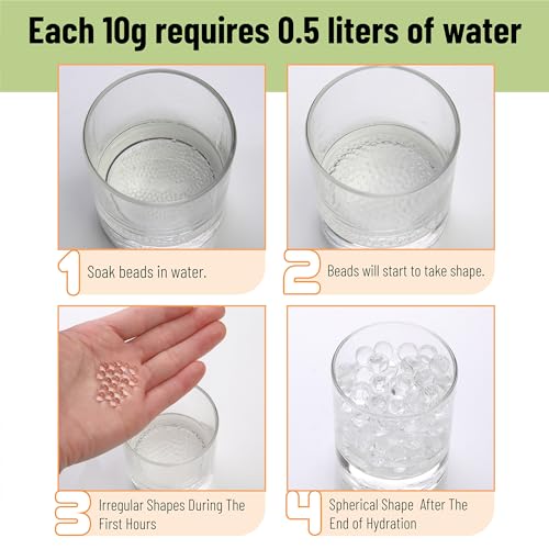 Clear Water Gel Beads for Vases - 20,000 Pcs Transparent Vase Filler