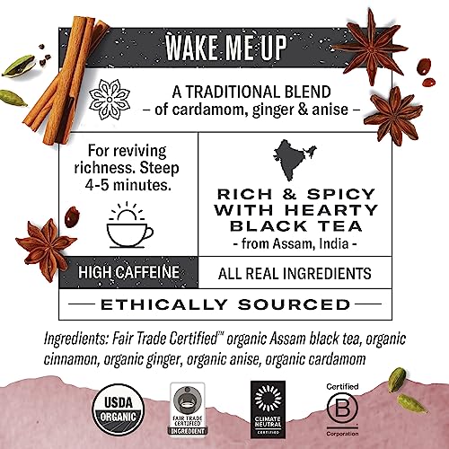 Numi Organic Golden Chai Tea, 18 Tea Bags (Pack of 3) Assam Black Tea, Cardamom, Ginger & Anise