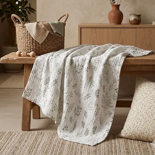 LYRICHOM Organic Cotton Muslin Swaddle Blankets 3 Pack, 38x40 Bright Colors
