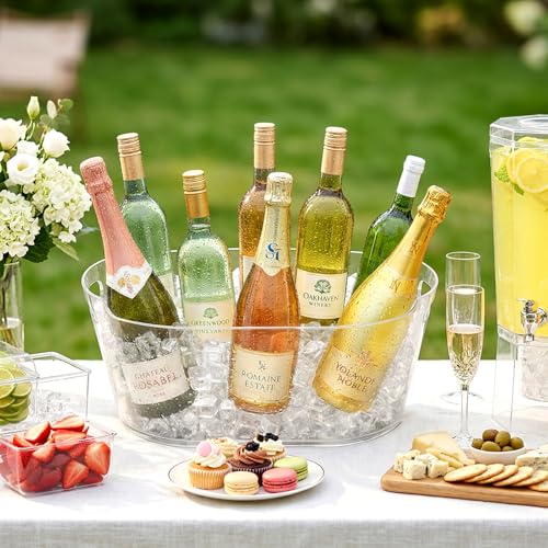 Lifewit 13L Plastic Ice Bucket Set of 2 for Parties, BPA Free, Clear Drink Cooler