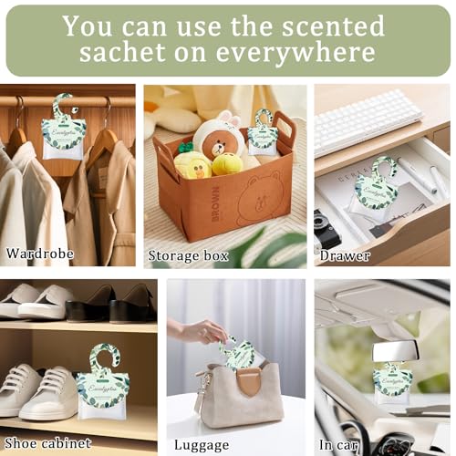 15-Pack Eucalyptus Scented Sachets for Closets, Drawers, and Cars