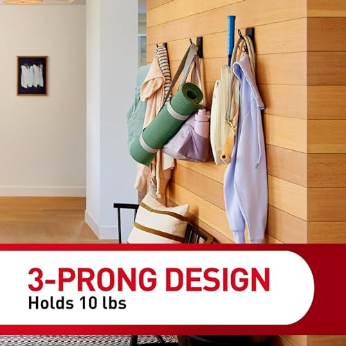 X-Large Triple Wall Hooks, Heavy Duty Damage-Free Adhesive Hanging, 2 Pack