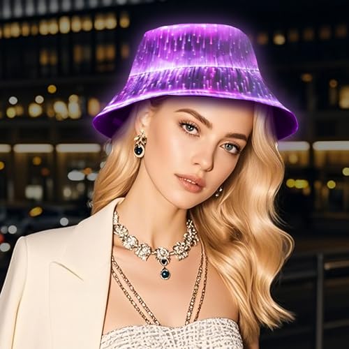 Rechargeable LED Rave Bucket Hat with Lights for Festivals & Parties