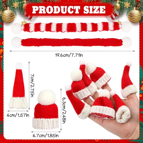 DIYASY 36 Pcs Mini Santa Hats & Christmas Scarf Set for Crafts and Ornaments