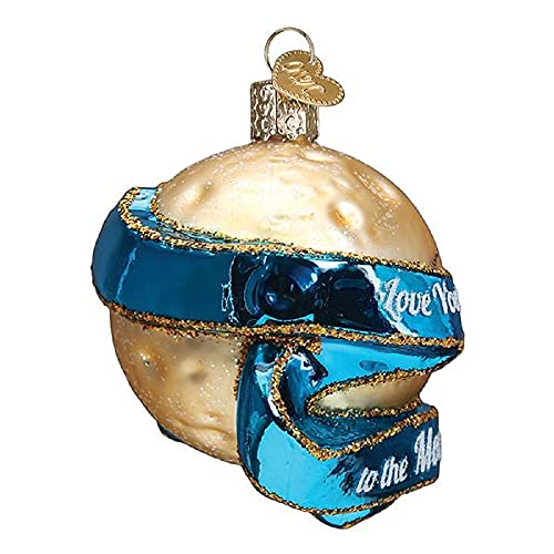 Moon and Stars Glass Christmas Ornament, Handcrafted Holiday Keepsake