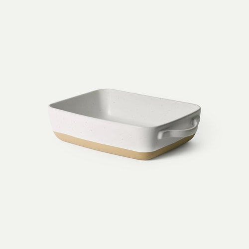 Mora Ceramic Baking Dish - Large 9x13 in Casserole Pan with Handles | Extra Deep Porcelain Bakeware - Oat