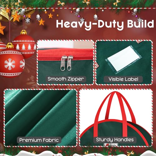Christmas Wreath Storage Bag 2-Pack 24x8 Heavy-Duty Organizer