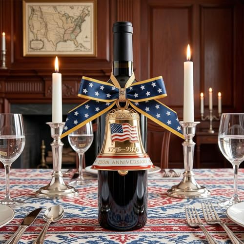 USA 250th Anniversary Liberty Bell Ornament, 1776-2026 Patriotic Metal Decor