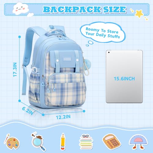 Girls School Backpack - Cute Kawaii Large Capacity Kids Laptop Bookbag