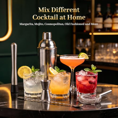 Primero Basics 13-Piece Cocktail Shaker Set for Home & Bar Use