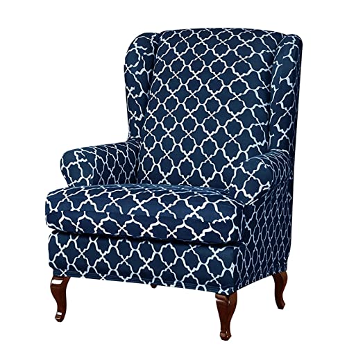 Wingback Chair Slipcover 2 Piece Stretchy Armchair Cover Set