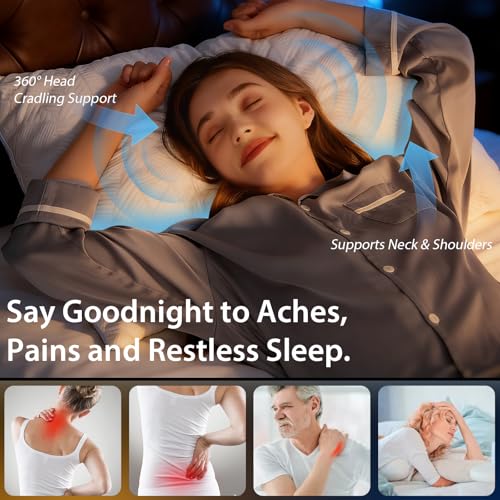 BETU Cooling Shredded Memory Foam Pillow - Adjustable Queen Bed Pillow