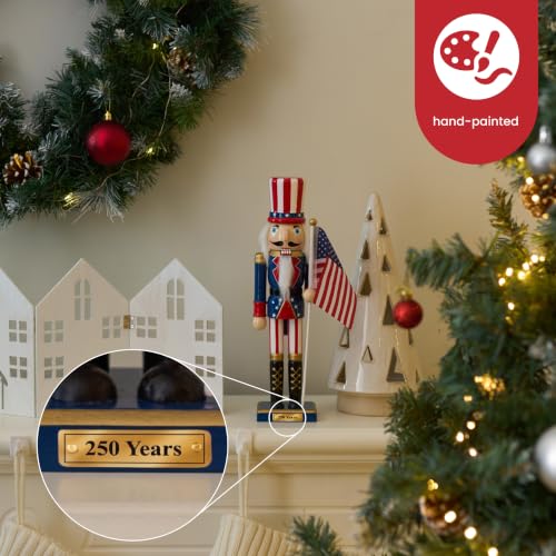 THE TWIDDLERS 250th Anniversary USA Nutcracker 12in Uncle Sam - American Flag Decorative Christmas Ornament