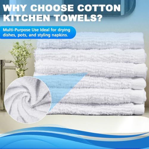 6-Pack 100% Cotton Washcloths, 12x12 Inch Soft Absorbent Bathroom Towels