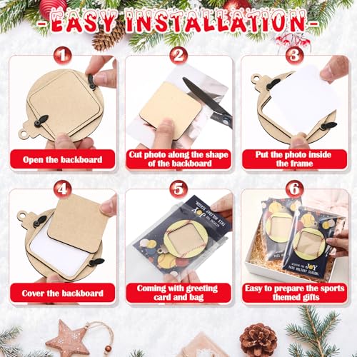 Vercraft Softball Christmas Ornament Set with Photo Frames & Greeting Cards
