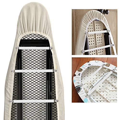 Adjustable Ironing Board Cover Clips - Elastic Fasteners (Set of 4)