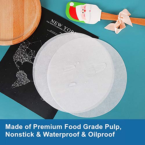 8 Inch Non-Stick Parchment Paper Rounds - 100 Pack Pre-Cut Baking Circles