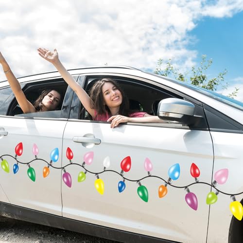CHNBF 60Pcs Christmas Car Reflective Bulb Magnets & Wires - Holiday Decorations (Variation: Christmas)