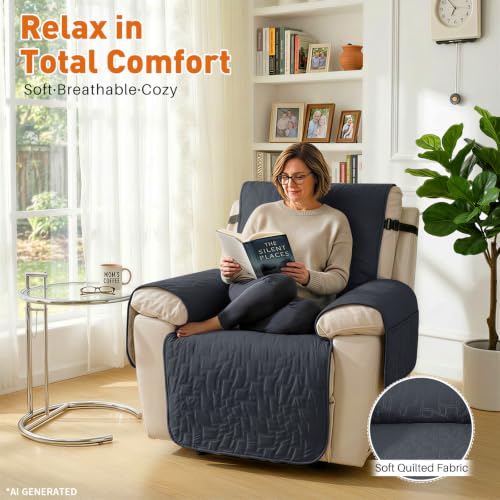 Waterproof Recliner Chair Cover - Dark Gray, Non-Slip, Durable
