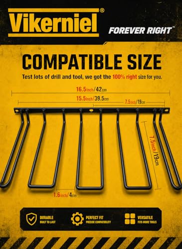 Heavy Duty Wall Mount Power Tool Organizer and 4-Slot Metal Drill Rack