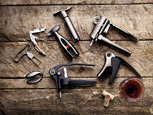 Le Creuset Satin Metal Lever & Foil Cutter | Premium Wine Bottle Opener