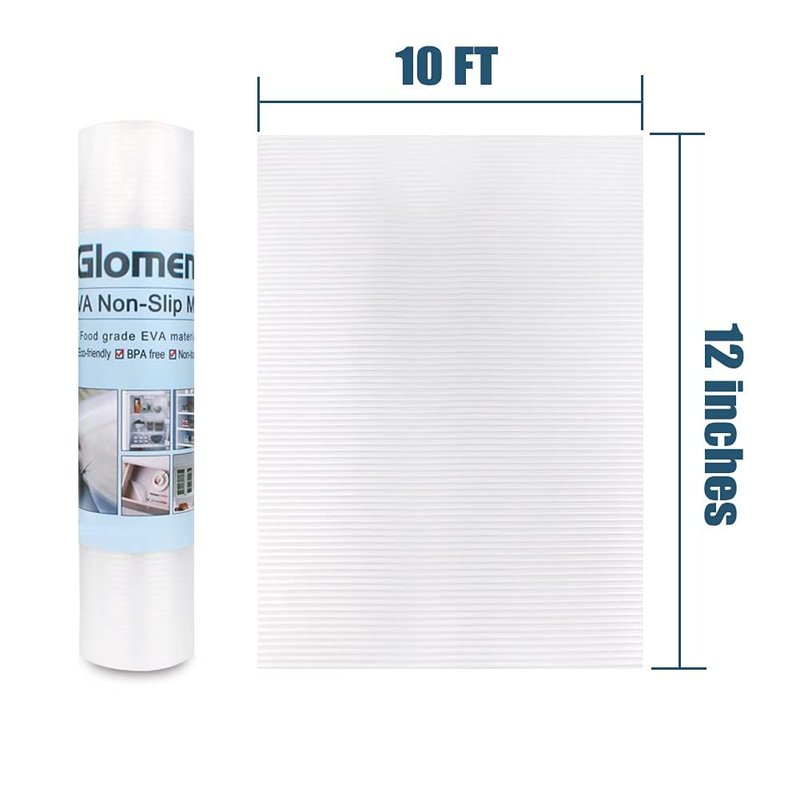 Glomen Shelf Liner, Non-Slip Cabinet Liner, Washable Oil-Proof for Kitchen Cabinet, Shelves, Refrigerator, Storage, Desks, 12 Inches x 10 FT, Non Adhesive Drawers Liner (12 Inches x 10 FT)…