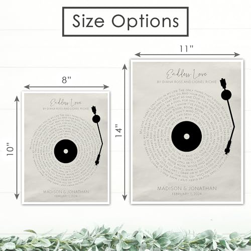 Personalized Song Lyrics Art Print Customizable Couple Wall Art