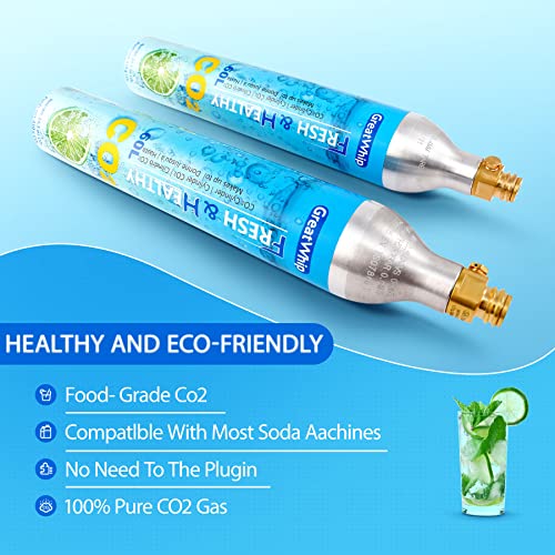 60L Threaded CO2 Carbonator Cylinders for Soda Makers - 6 Pack