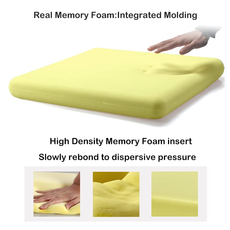 20x20x3 Inch Memory Foam Seat Cushion - Non-Slip Grey Recliner Pad