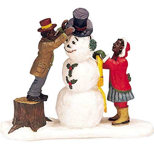 Family Dressing Mr. Snowman Christmas Village Polyresin Tabletop Figurine