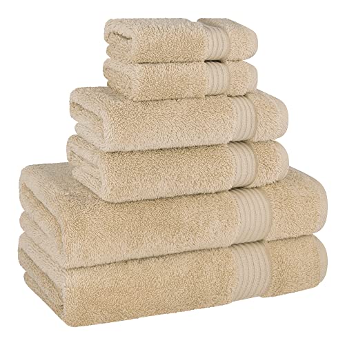 Cotton Paradise 6-Piece Turkish Towel Set - Soft & Absorbent Beige