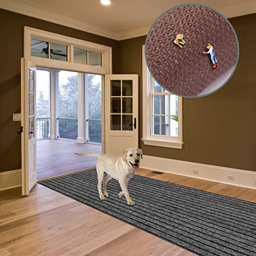Non-Slip Striped Runner Rug for Hallway, Kitchen, and Laundry Room