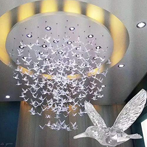 NUPTIO 100 Pcs Acrylic Flying Bird Hanging Ornaments for Decorations